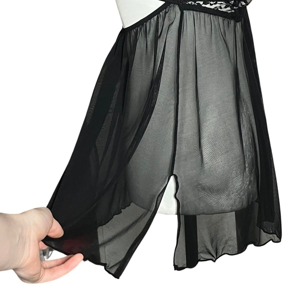 Y2K Black Sheer Babydoll Chemise Push Up Slip Dress. Small. Coquette, Whimsigoth - Picture 7 of 11